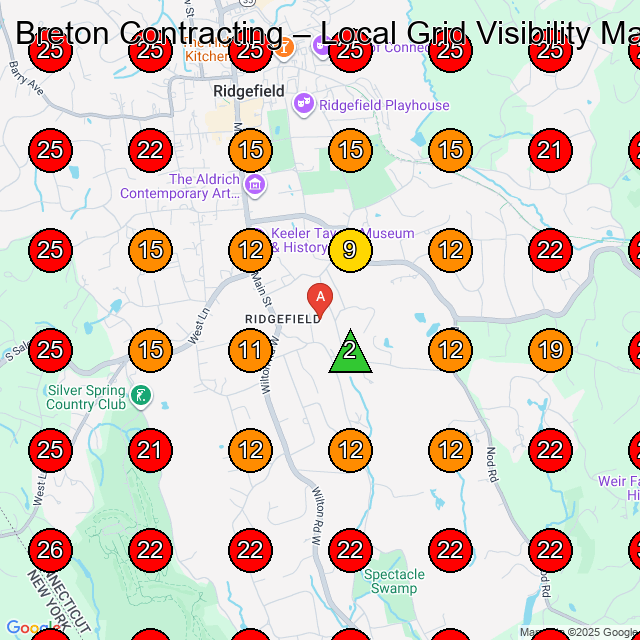 Breton Contracting GeoGrid visibility map for Painter in None